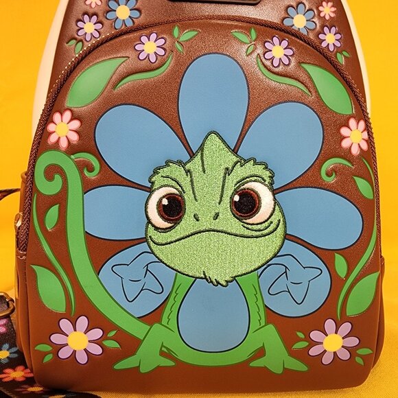 Loungefly Disney Princess Tangled Pascal Flower Face Daisy Mini Backpack NEW - Picture 2 of 10